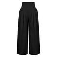 thumbnail image 2 of Idoravan Women's Plus Size Pants Clearance Womens Loose Wide Leg Pants High Waist Straight Pants Casual Pants, 2 of 7