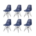 thumbnail image 5 of Leejay 7 Pieces Dining Table Set,59 inch Wooden Kitchen Table & 6 Pack Blue Chairs, 5 of 5