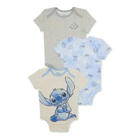 

Disney Stitch Baby Boys Bodysuit 3-Pack Sizes 0-24 Months