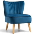 thumbnail image 1 of Costway Fauteuil d'Appoint Sans Accoudoirs Moderne en Velours Fauteuil de Détente Canapé une Place Rembourré Bleu, 1 of 9