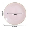 thumbnail image 4 of BalsaCircle 10 Round 10" Blush Glossy Disposable Salad Dinner Plastic Plates Gold Trim Party Events Decorations, 4 of 8