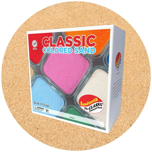 Sandtastik Sable Coloré Classique Pêche, 11,3 kg (25 lb) Propre et Sécuritaire pour les Enfants