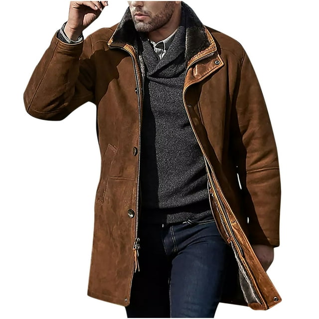 Veste Homme Hiver Homme Décontractée Épaisse Fermeture Éclair Col Montant Garde au Chaud Manteaux