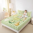 thumbnail image 4 of Erosebridal Easter Floral Rabbit Queen Sheet Sets for Kid, Green Buffalo Bed Set, 4-Piece, 4 of 5