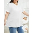 thumbnail image 4 of Oryer Womens Plus Size Tops Short Sleeve Shirts Tunic Summer Tops V Neck Casual Blouses, 4 of 6