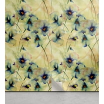 Ambesonne, Vintage Floral Peel & Stick Wallpaper for Home, Flowers Dreamy Hues, 13"x100", Avocado Green Purple