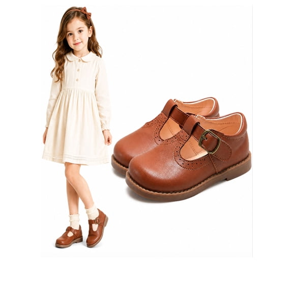 Boys Girls Kids' Leather Mary Jane Dress Shoes Anti-Slip Princess Shoes Ballet Flats Princess Wedding Shoes 15M-7Y