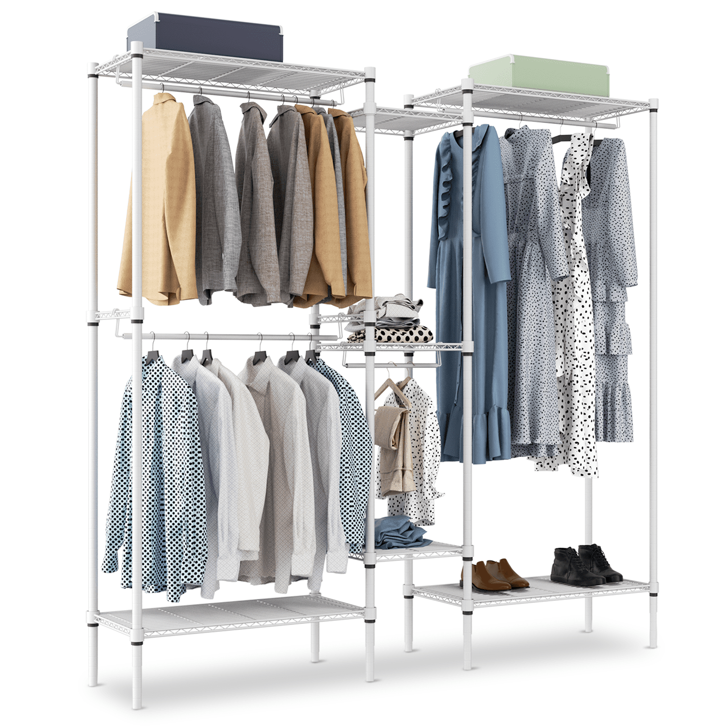 MoNiBloom Clothes Rack Heavy Duty Clothing Racks for Hanging Clothes Carbon Steel Wire Garment