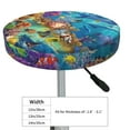 thumbnail image 4 of Fotbe Sea World Stool Covers Round,Waterproof Round Bar Stool Covers Bar Chair Covers Washable Stool Cushion Slipcover for 12-14 Inch Chair-, 4 of 7