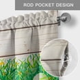 thumbnail image 6 of Happy Easter Farmhouse Short Window Curtain Valances, Spring Easter Eggs Bunny Farmhouse Beige Wood Rod Pocket Kitchen Valances for Living Room Bedroom Bathroom Cafe 60" x 18", 6 of 8