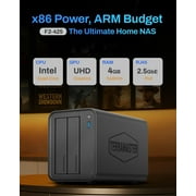 TERRAMASTER F2-425 2-Bay NAS Storage - Intel x86 Quad-Core CPU, 4GB RAM, 2.5GbE LAN, Network Attached Storage Multimedia Server for Home Users (Diskless)