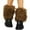 Coffee color, variant on Women Furry Plush Short Leg Warmers for Winter Warmth Elegant Boot Cuffs Toppers Solid Color Fuzzy Footless Calf Socks