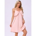 thumbnail image 2 of DARING DIVA Women's Sleeveless Loose Fit Chemise Ruffle Camisole M Pink, 2 of 7