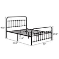 thumbnail image 7 of Queen Size Single-Layer Curved Bed Frame with Head and Foot Tube Shell Decoration, Anti-slip Support, No Box Spring Needed, Easy Assembly, Black Iron Bed, 7 of 7