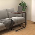 thumbnail image 1 of vidaXL Side Table with Wheels Black 55x35x70 cm Engineered Wood, 1 of 4