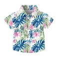 thumbnail image 3 of Rvasteizo Shirts for Boys Girls Hawaiian Print Lapel Pocket Attractive Short Sleeve Casual Shirt Top for Boys Girls 2-15Years, 3 of 5
