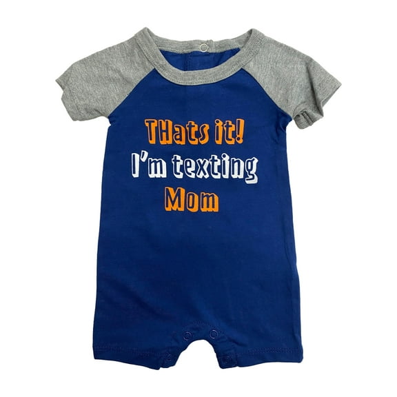 Infant Boys Blue That's It I'm Texting Mom Romper Bodysuit Baby Outfit 3-6m