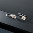 thumbnail image 5 of Gem Stone King 10K White Gold Peach Morganite and Red Rhodolite Garnet Dangle Earrings for Women (2.18 Cttw, Gemstone Birthstone, Oval 8x6mm), 5 of 5