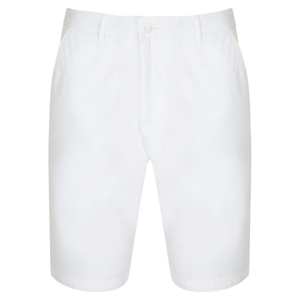 Front Row - Pantalones chinos elásticos cortos ricos en algodón para mujer (Blanco)