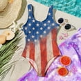 thumbnail image 4 of Swimsuit for Child Girls Size 6-7 One Piece Swimsuit Summer 1776 American Flag Stars Striped Bikini Sets Swim Sleeveless Beach Vacation Happy Festival Bathing Suit Royal Blue 9-10 Years, 4 of 6
