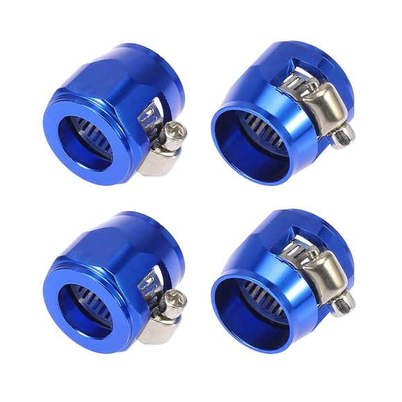 Unique Bargains 4pcs AN10 Hex Black Car Hose Finisher Clamp Adapter Line End Cover Connector