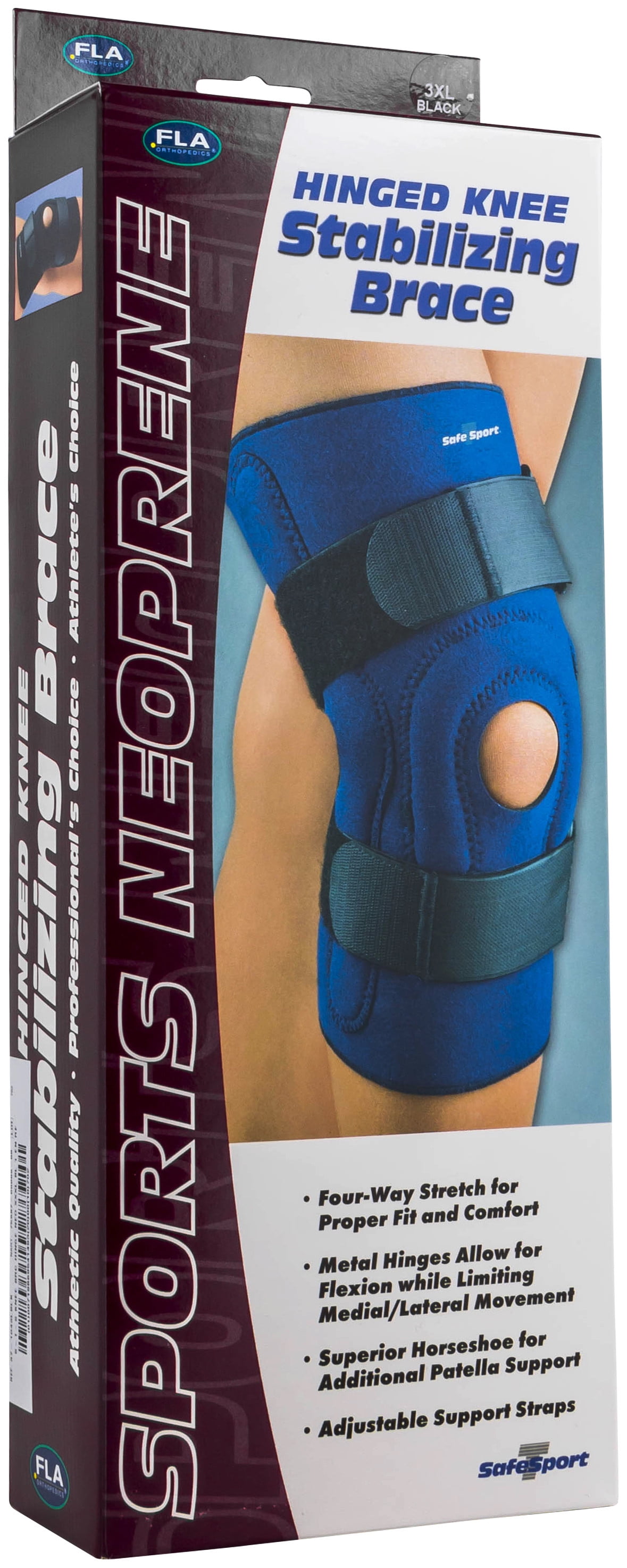 FLA Orthopedics SafeTSport Neoprene Hinged Knee Stabilizing Brace