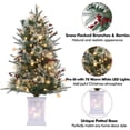 thumbnail image 4 of Prelit Artificial Christmas Trees with Two-Color Lights & Clusters Red Berry for Holiday Decor, Artificial Potted Xmas Tree with Lighting Modes, 4 of 7