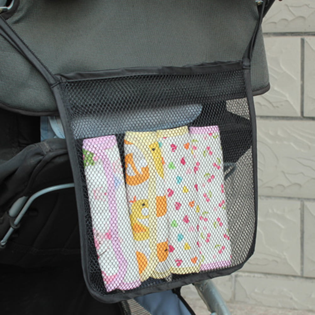 Practical Baby Trolley Mesh Net Pocket Infant Stroller Bottle Storage Bag Holder 