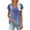 Blue, variant on Tunic Tops for Women Floral Printed Short Sleeve V Neck T-Shirts Elegant Pleated Summer Shirts Tops Loose Blouses Fit Casual Bohemian Top