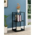 thumbnail image 3 of Pemberly Row Modern Classic Black Glass Three-Shelf Bookcase, 3 of 3