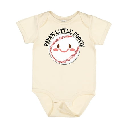 

Inktastic Papa s Little Rookie- Baseball Gift Baby Boy or Baby Girl Bodysuit
