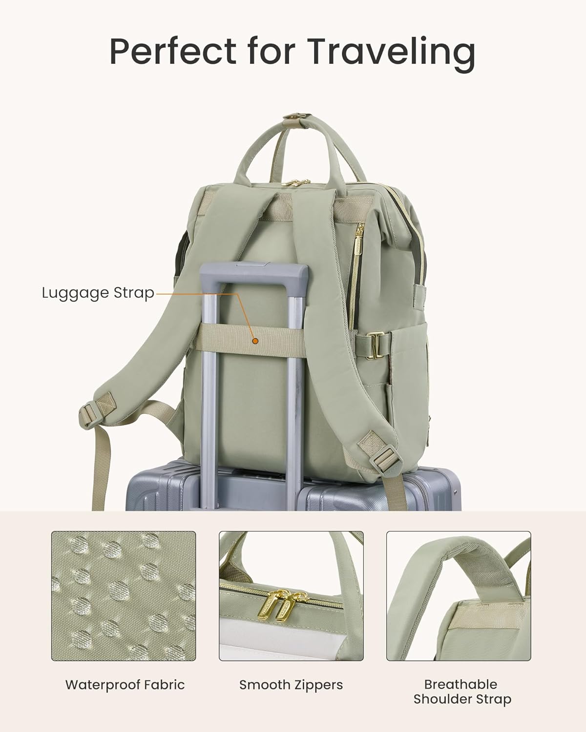 LOVEVOOK Laptop Backpack for Women with Giant Tumbler Holder Pocket, 15.6 inch Travel Work Backpack Purse for Nurse Teacher, Waterproof Bag College Bookbag Cute Casual Daypack