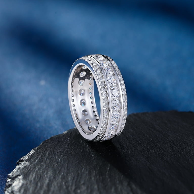 SFTING Wedding Band for Women Men Band 925 Sterling Silver 5A