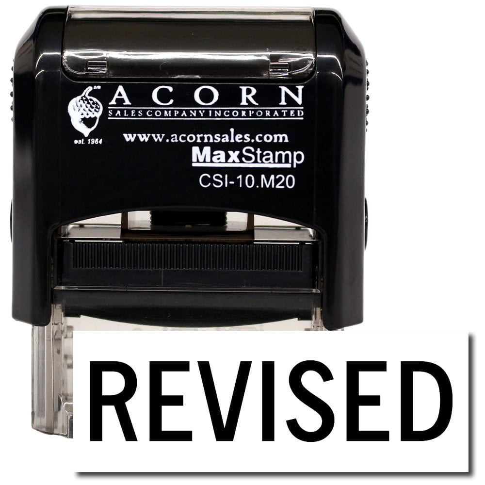 SelfInking Revised Stamp with Orange Ink