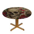 thumbnail image 3 of BCIIG Skulls Flowers Red Rose Round Table Cover Stain Resistant Washable Indoor Outdoor Tablecloth Kitchen Dining Wedding Parties  Full Width Single-Sided Printing Picnic Dining Kitchen Farmhouse, 3 of 8