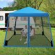 thumbnail image 5 of Costway 3x3m Carpa Plegable Instantáneo de Exterior Tienda de Patas Inclinadas con Paredes Laterales Altura Regulable para Patio Playa, 5 of 10