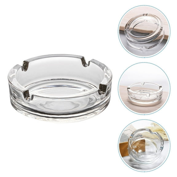 BESTYASH Elegant Clear Glass Ashtray for Indoor Use, Craftsmanship with Stylish Design and Sturdy Build