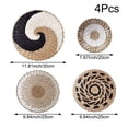 thumbnail image 2 of Jiibva Wall Hanging Decor, Handmade Natural Grass, Round Bohemian Basket, Art Deco Style, Multicolor, 9.84inch/25cm, 4 Pack, 2 of 7