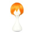 thumbnail image 1 of Unique Bargains Pelucas de cabello humano para mujer 11" naranja Bob peluca con gorro de peluca, 1 of 8