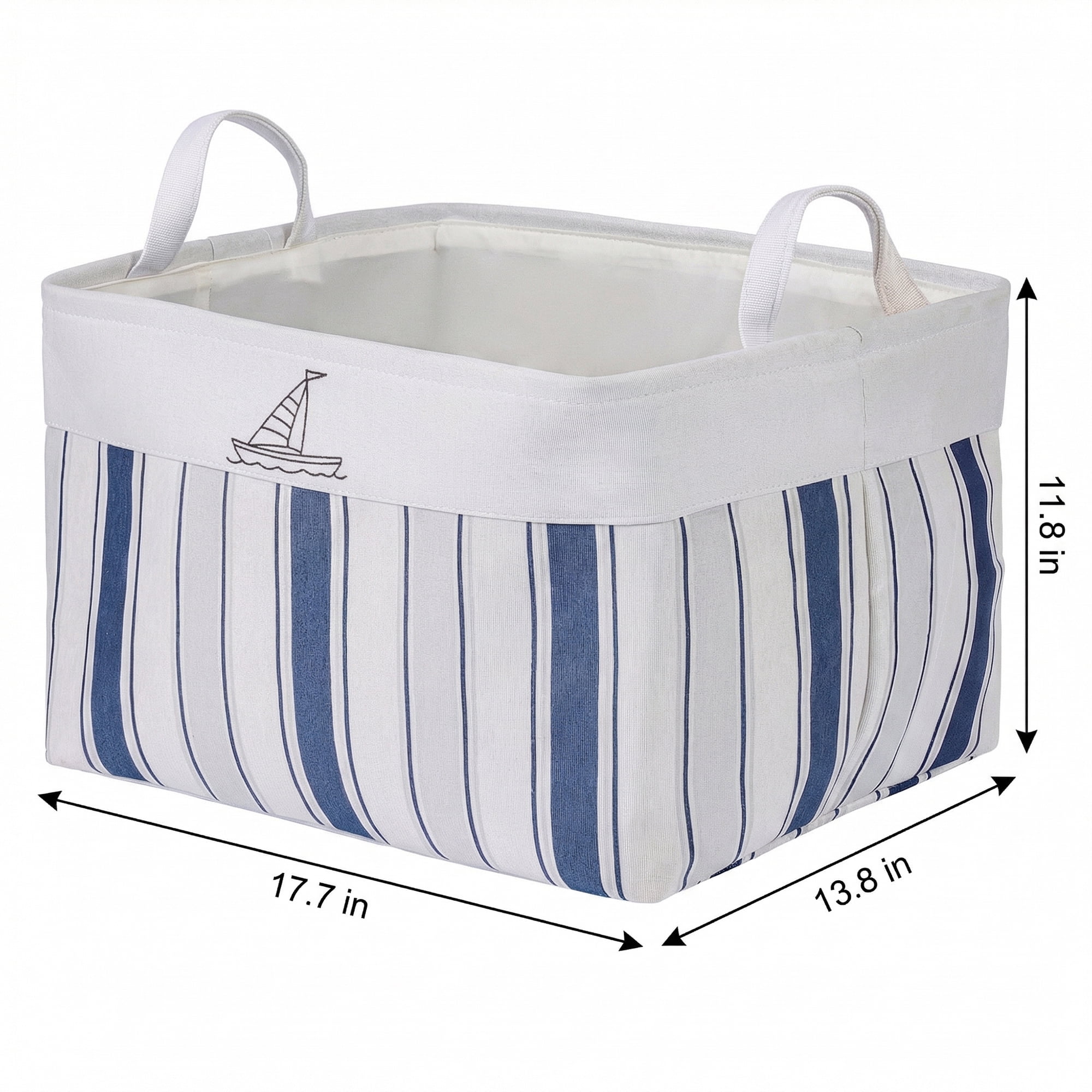 Unique Bargains 1pc Fabric Storage Bin Drawstring Storage Basket White 17.7*13.8*11.8in