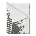 thumbnail image 2 of Rock Music Soft Flannel Fleece Blanket, Monochrome Microphone Retro Style Guitars Stars and Dots Illustration Abstract, Cozy Plush for Indoor and Outdoor Use, 70" x 90", Grey White, by Ambesonne, 2 of 5