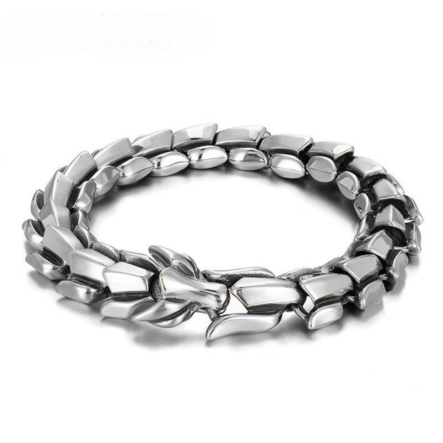 Pulsera de hueso de serpiente de acero inoxidable para hombre, brazalete ajustable de Hip Hop, joyería de Hip Hop, regalo de aniversario de fiesta