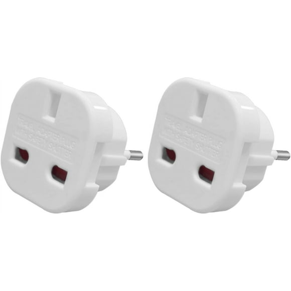 EU Travel Adapter, UK to European Plug Adapter, Europe Type C, E, F for Spain, Italy, Portugal, Germany, Netherlands, Greece, and More(pack2)