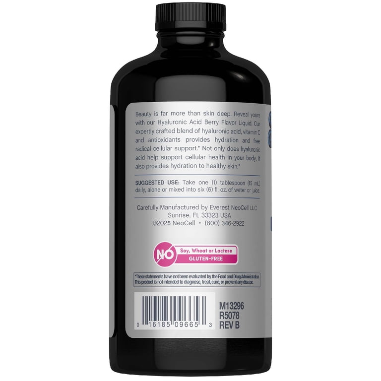 NeoCell Hyaluronic Acid Liquid 16 Fl Oz with Vitamin C and