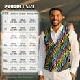 thumbnail image 7 of Yuyamidu Colorful Zebra Stripe Men's Suit Vest Slim Fit Business Formal V-neck Waistcoat Size M Casual Dress for Wedding Party Tuxedo, 7 of 7