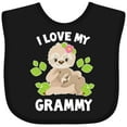 thumbnail image 3 of Inktastic Cute Sloth I Love My Grammy with Green Leaves Boys or Girls Baby Bib, 3 of 4