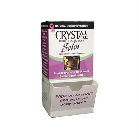 Crystal Deodorant Solo Towlette Display Case - Case of 48 - .1 oz - 0320226