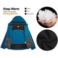 thumbnail image 6 of Little Donkey Andy Men's Lightweight Insulated Hybrid Jacket for Hiking Running Ski Thermal Warm with Removable Hood Light Blue L, 6 of 7