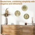 thumbnail image 5 of EUWBSSR 3Pcs Metal Plate Wall Decor Gold Disc Wall Art Modern Style Abstract Wall Decorations Gold Wall Art Hanging Sculptures for Living Room Bedroom, 5 of 10