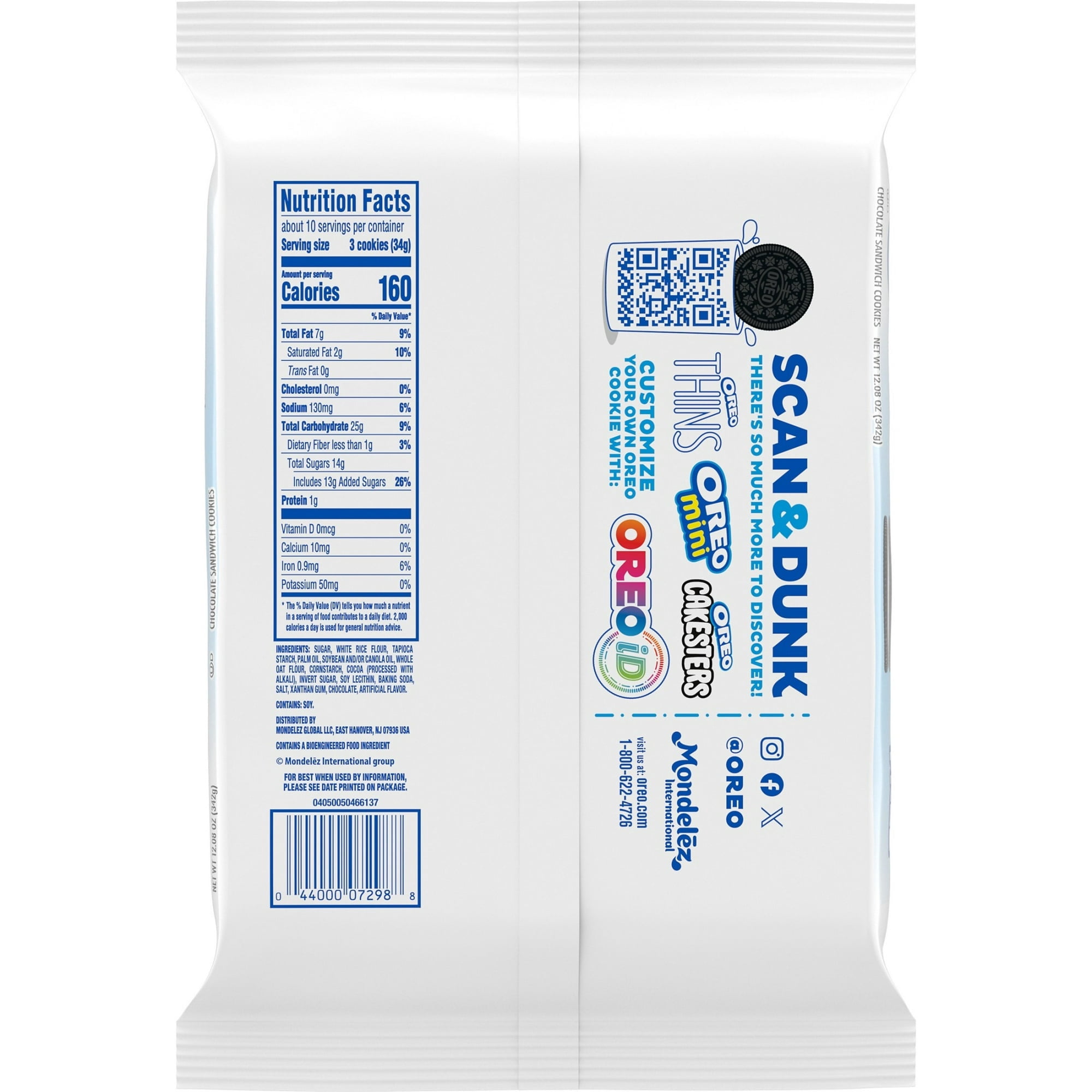 OREO Gluten Free Chocolate Sandwich Cookies, Gluten Free Cookies, 12.08 Oz